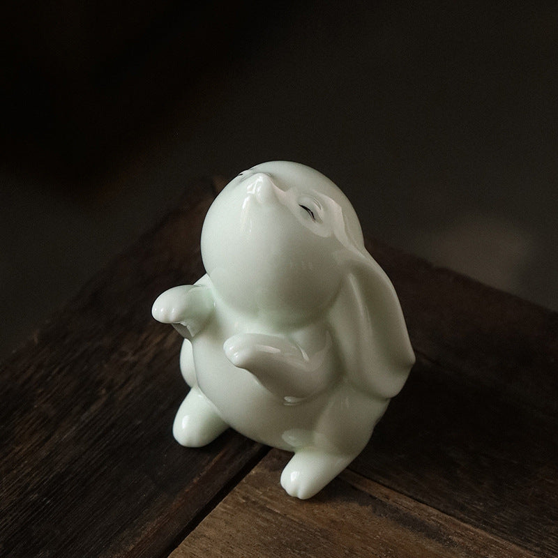 Mascot Creative Ceramic Bunny Ornaments, Lucky & Moon Rabbit Figurines