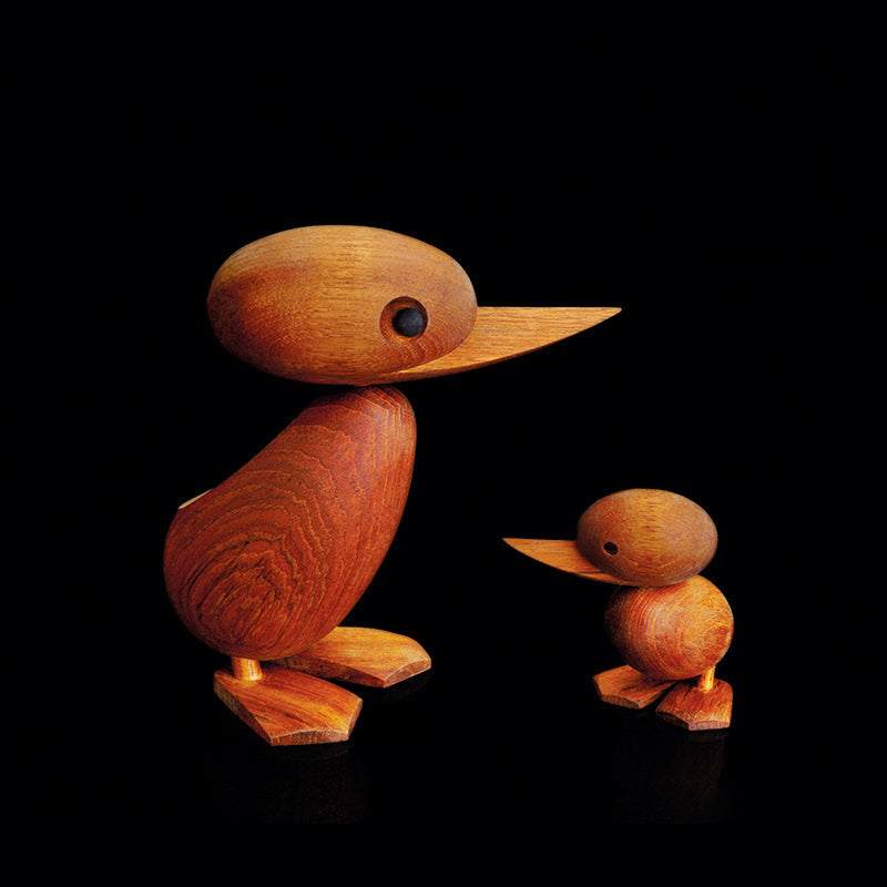 Natural Elegance: Solid Teak Wood Duck Animal Toy & Ornament (Pure Hands Craft).