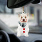 Sleeping Angel Dog Car Pendant, Cute Acrylic Hanging Ornament for Cars, Doors & Home Decoration