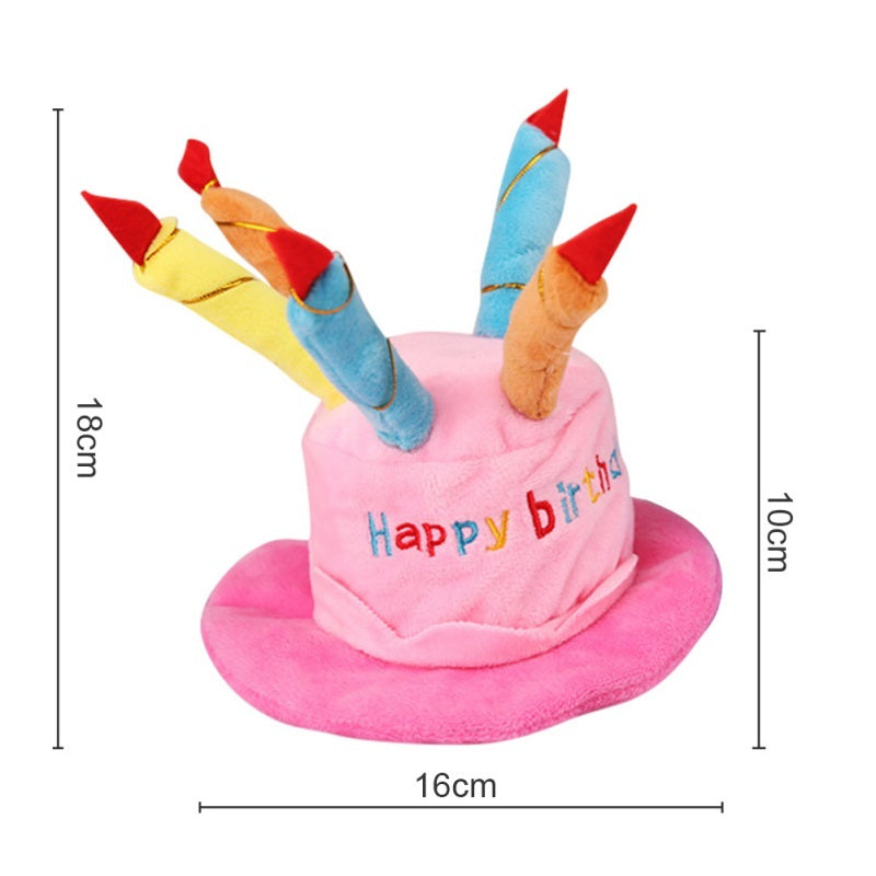 Dog Birthday Cake Hat, Adjustable Party Hat for Pets (Blue & Pink)