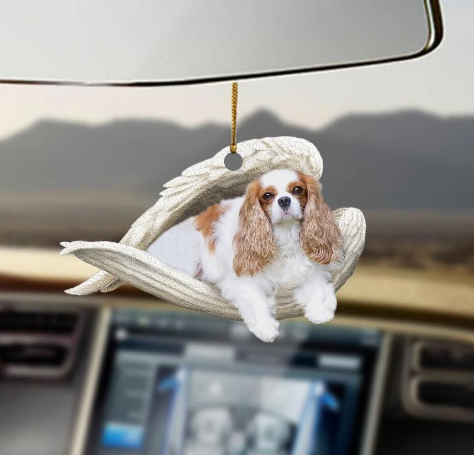 Sleeping Dog Angel Car Pendant, Acrylic Hanging Ornament for Cars, Doors & Home Decor