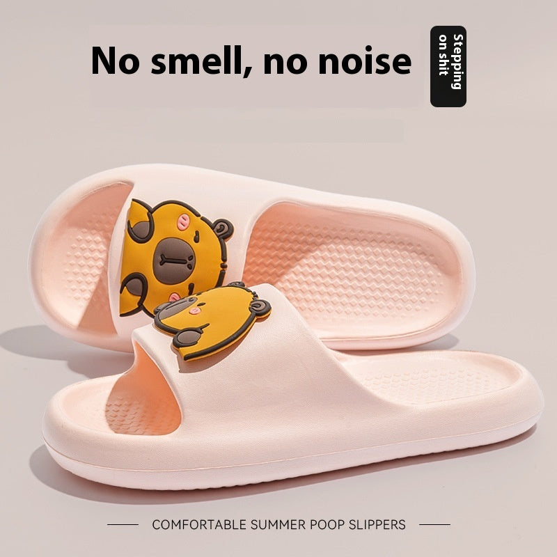 Cute Cartoon Dog Slippers, Non-slip Bathroom & Floor Summer House Shoes