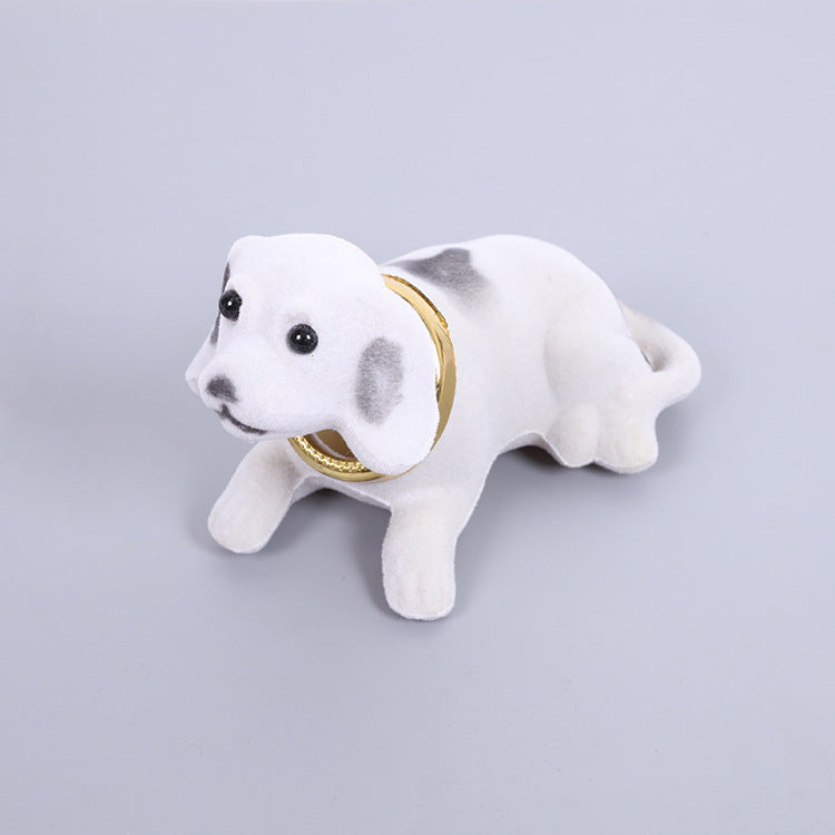 Shaking Head Dog Ornaments for Car, Cute Resin Plush Dashboard Decor