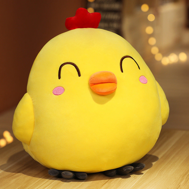 Cute Funny Expression Little Yellow Chicken Doll – Cartoon Plush Cushion & Pillow