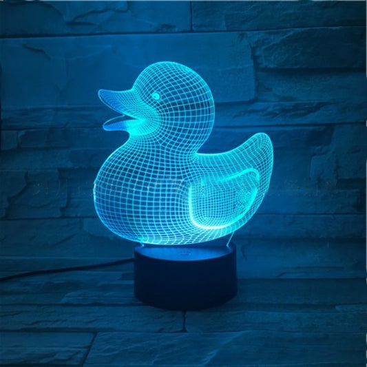 Little Yellow Duck 3D Night Light – Creative Cartoon Table Lamp with Touch & Remote Control
