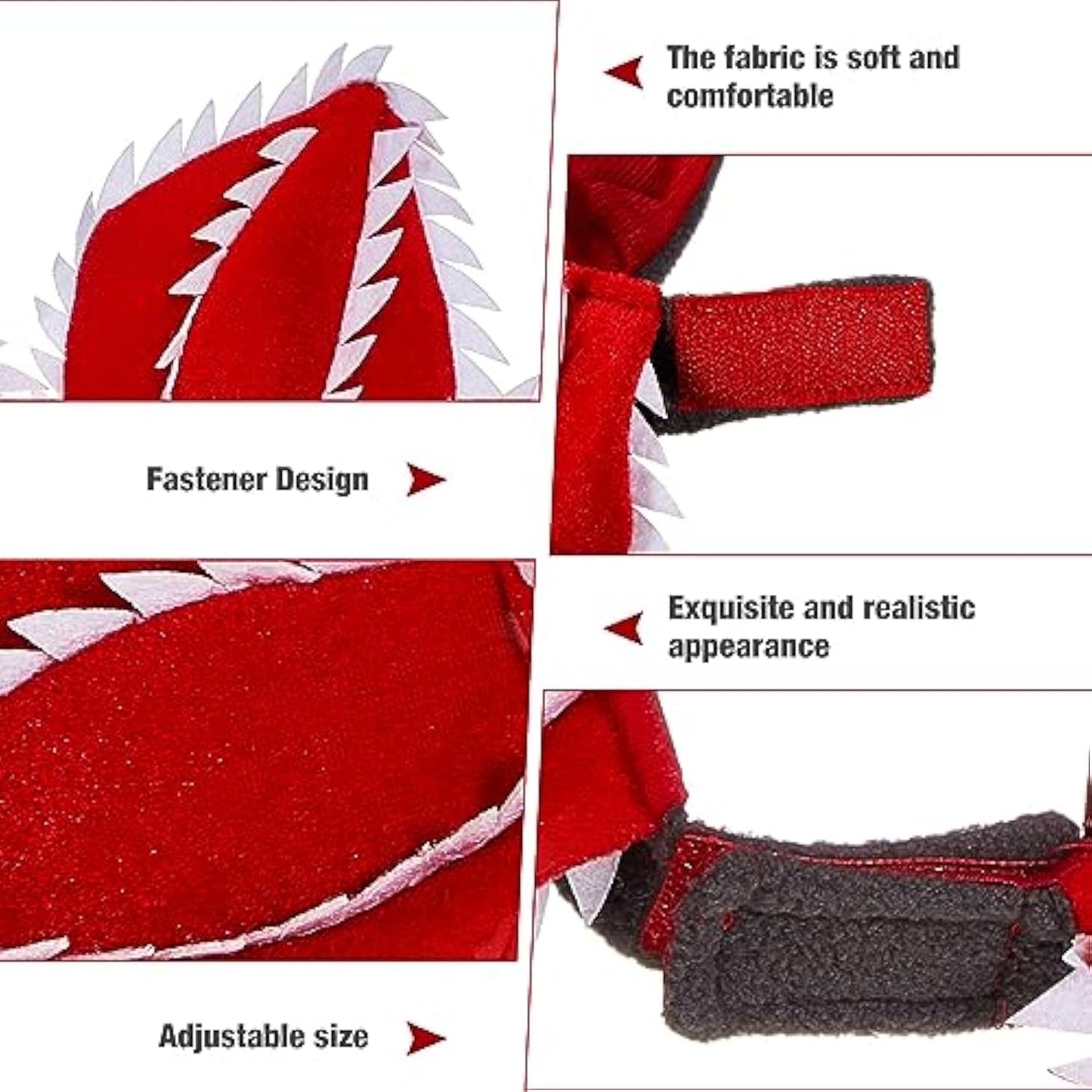 Dog Halloween Chomper Costume, Demon Hat Scary Headband & Funny Cosplay Headwear for Medium Dogs