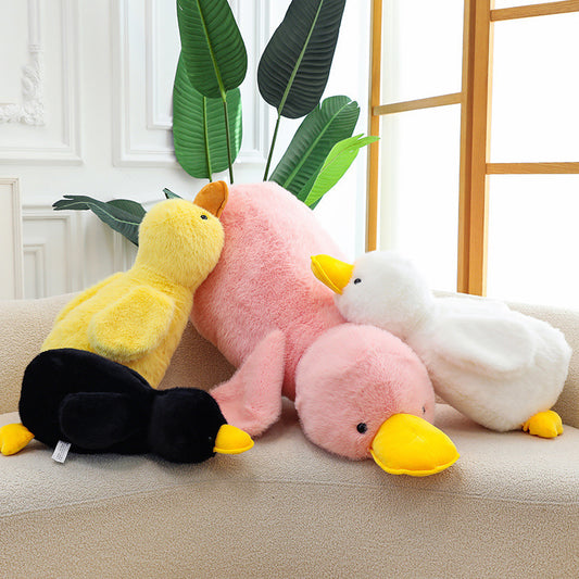 Cute Little Yellow Duck Sleeping Pillow – Soft Lying Duck Plush Doll for Cozy Sleep