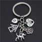 Small Animal Pet Dog Heart Keychain, Zinc Alloy Rope Pendant Accessory