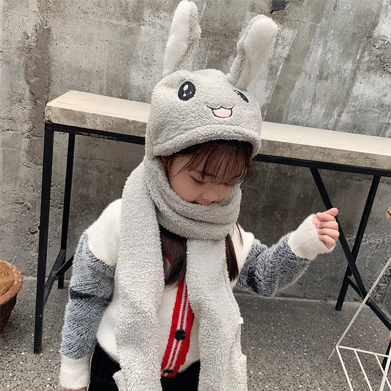 Sweet & Cute Bunny Ear Hat, Embroidered Winter Baotou / Turban Style Cap