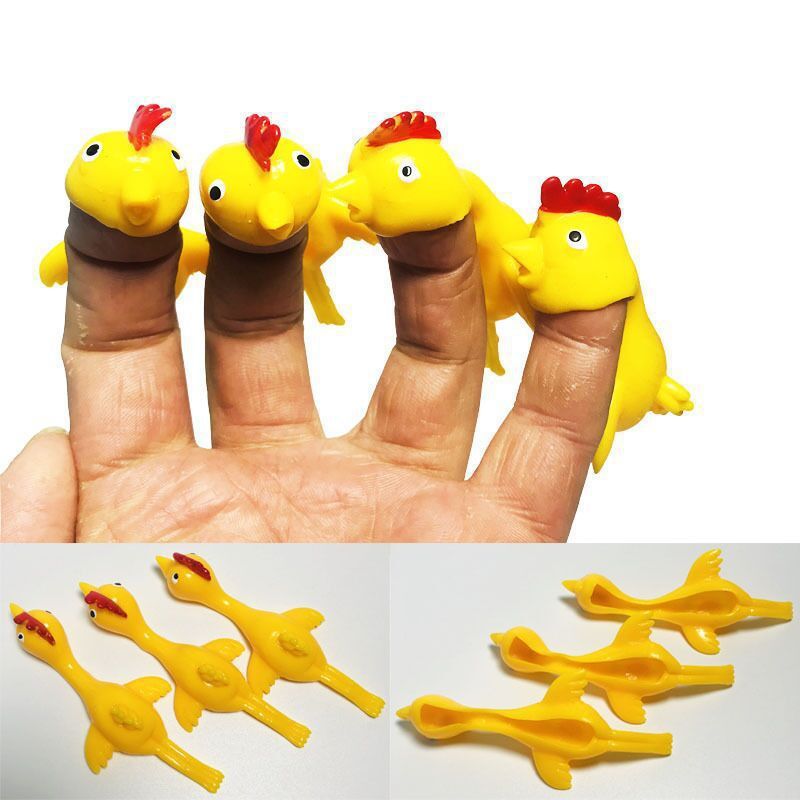 Novelty Catapulted Ejection Chicken Toy – Light Rubber Flying Prank Toy
