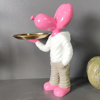 Dog Tray Modern Minimalist Resin Ornament, Light Luxury Animal Decor Sculpture