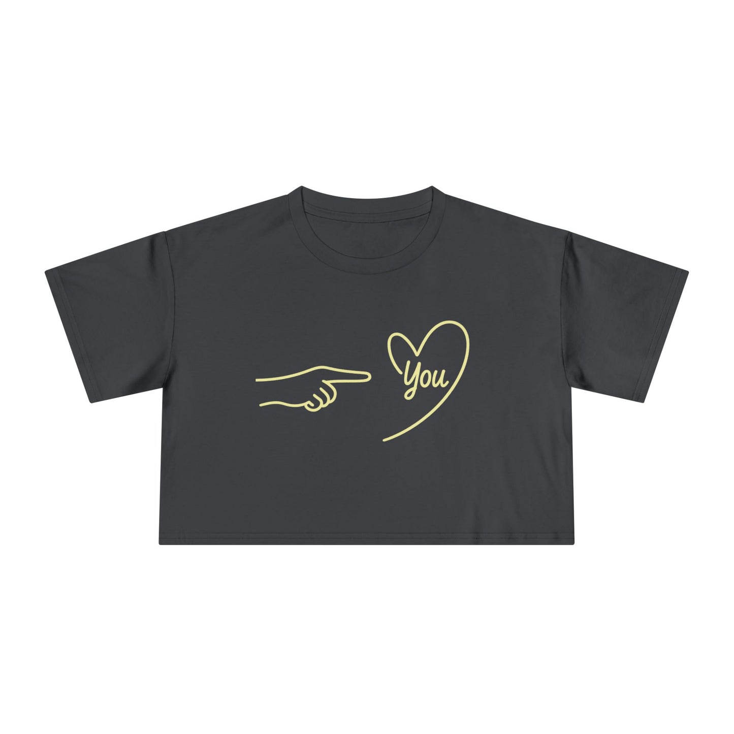 Minimal Line Art "You" Heart Pointing Design - Cute Valentine's Casual Top