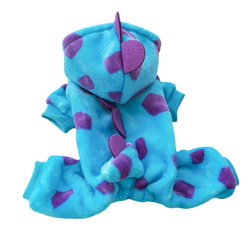 Fleece-Lined Warm Dog & Cat Clothing, Flower & Four-Feet Pet Costume Collection