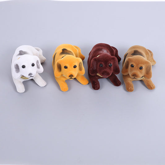 Shaking Head Dog Ornaments for Car, Cute Resin Plush Dashboard Decor