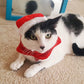 Christmas Hat & Scarf Set for Pets, Red Short-Plush Holiday Outfit for Cats & Small Dogs