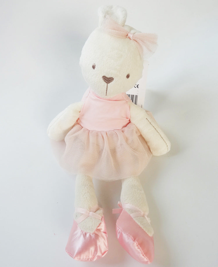 Bunny Ballet Dancing Plush Toy, Soft Cute Rabbit with Asymmetrical Ears