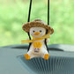 Charming Ride: Cute Anime Little Duck Swing Rearview Mirror Ornament (Resin, Multiple Styles).