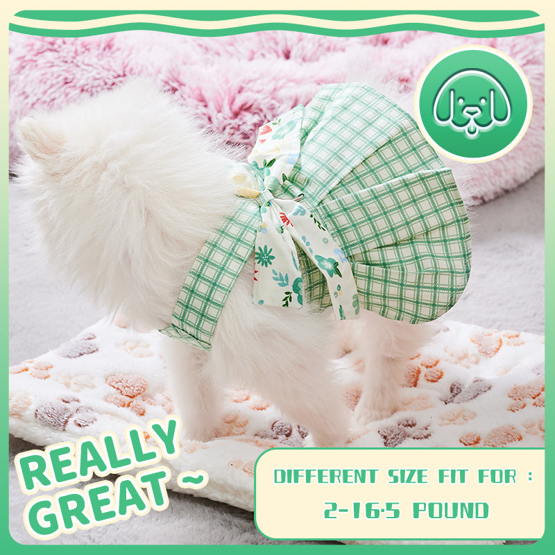 Summer Small Dog Clothes, Pet Harness Dress with Leash for Puppy & Chihuahua Outdoor Wear