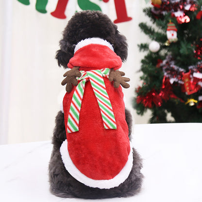 Christmas Poppy Dog Costume, Santa Elk, Christmas Tree & Deer Sweater | Winter Coral Velvet Pet Outfit
