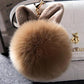 Colorful Bunny Fur Keychain, Soft Plush Rabbit Bag Charm for Women
