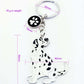 Dog Car Keychain, Zinc Alloy Animal Key Ring with Chrome Plating