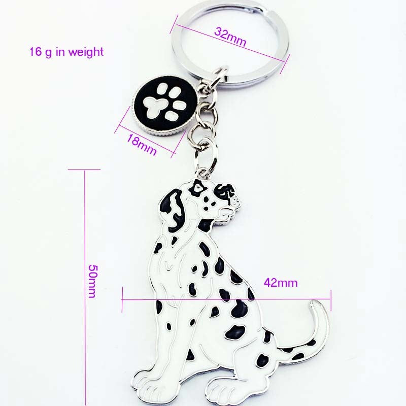 Dog Car Keychain, Zinc Alloy Animal Key Ring with Chrome Plating