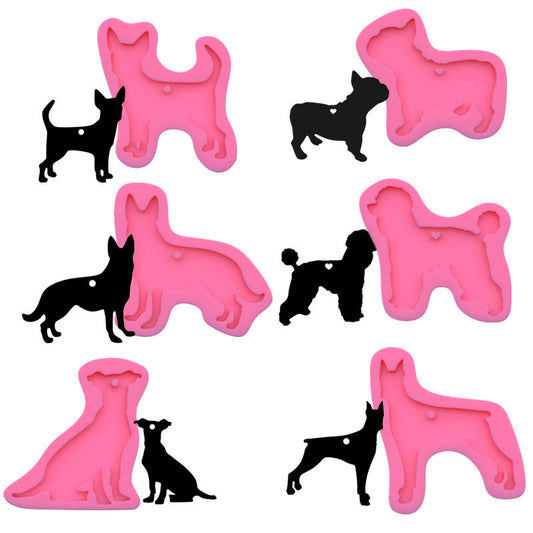 Dog Mirror Silicone Keychain Mold, Irregular Resin Mold for DIY Keychains