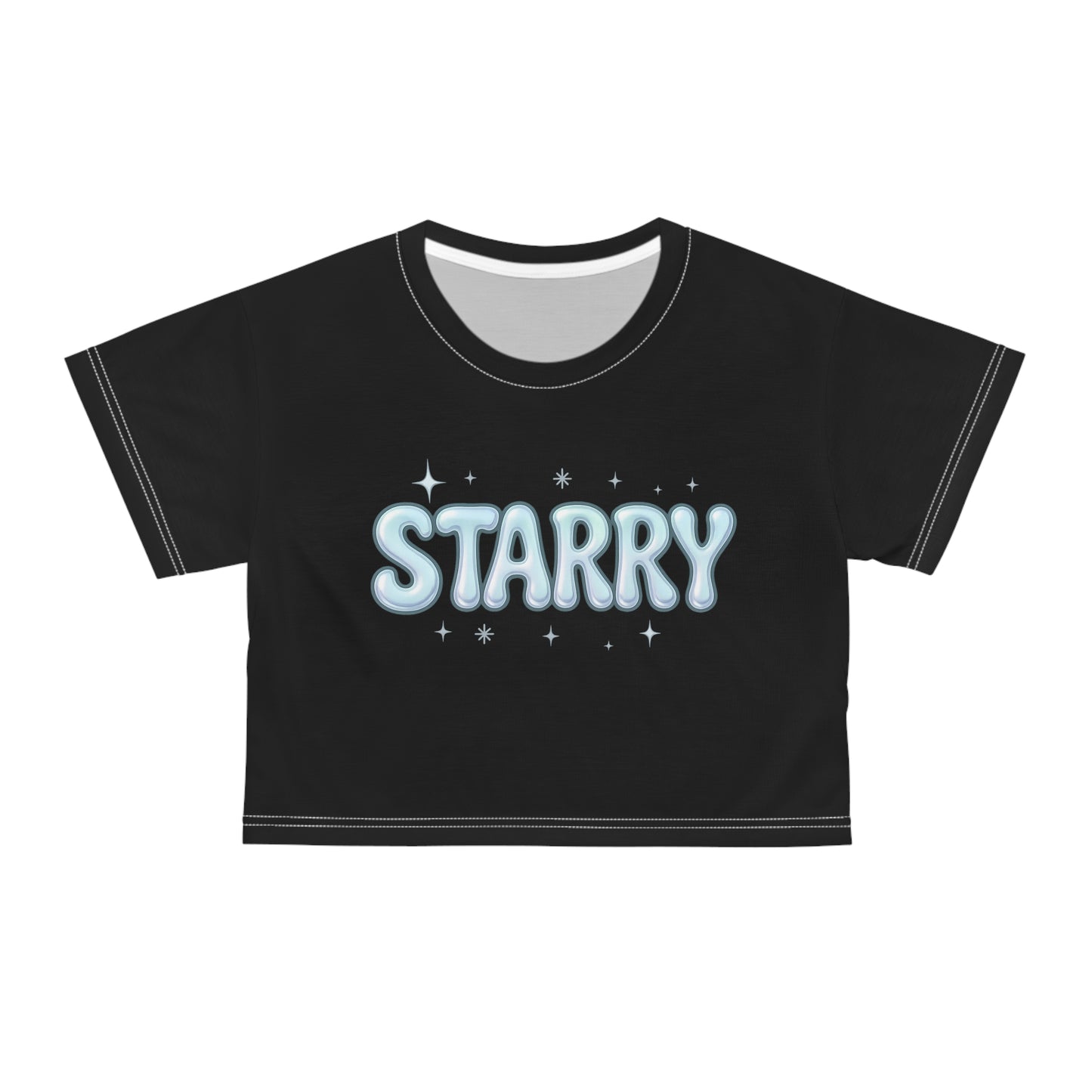 Starry Printed Crop Tee - Starry Night Cropped T-Shirt