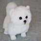 Pristine Pal: Pure White Simulation Dog Plush Doll (Short Hair, PP Cotton).
