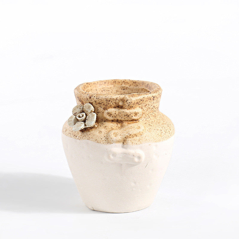 White Ceramic Animal Ornament with Tray, Dog, Cat & Hippo Decorative Planter (Small)