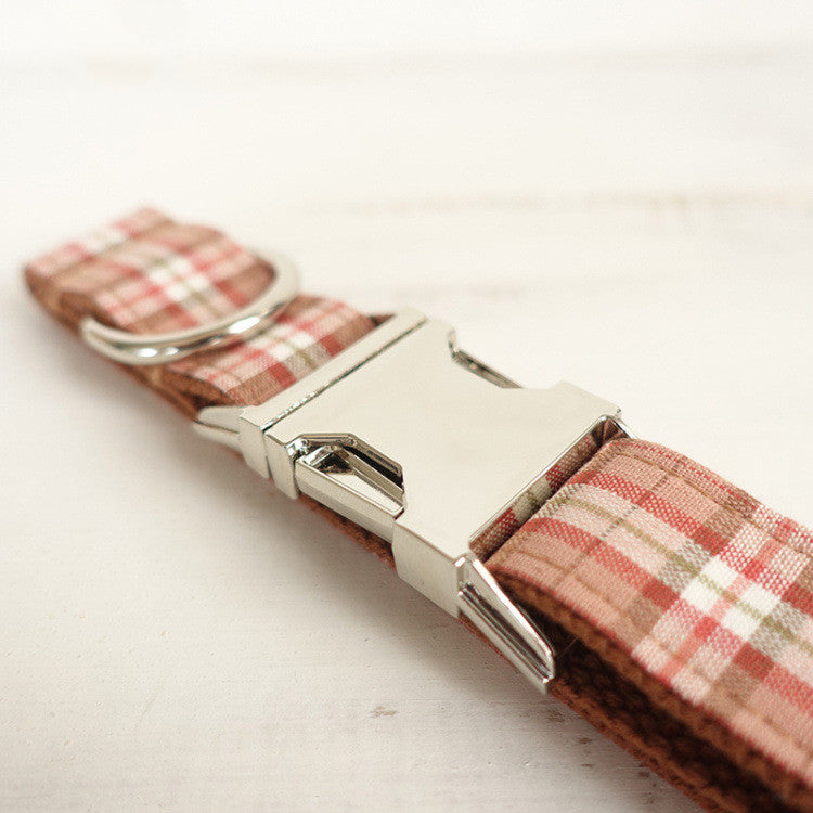Plaid Design Dog Ring, Polyester Pet Collar Accessory