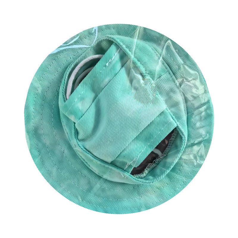 Summer Dog & Cat Wear-Resistant Breathable Bucket Hat, Denim-Style Pet Sun Hat