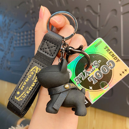 Creative Fashion Cartoon Dog-Shaped Keychain, Resin Leather Bag Charm