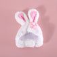 Plush Rabbit Ear Pet Hat, Cute Easter Cartoon Head Cover for Cats & Dogs