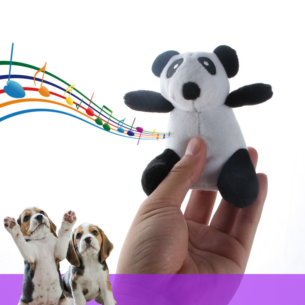Dog Vocal Plush Toy, Puzzle Food Leakage Toy with Bamboo Tube & Panda (Green, Crystal Super Soft Plush)