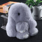 15cm Cute Plush Bunny Keychain, Genuine Rex Rabbit Fur Pom Pom Bag Charm