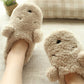 Home Cartoon Dog Soft Plush Slippers, Warm, Shock-Absorbing Indoor Winter Shoes