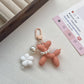 Pearl Balloon Dog Flower Keychain, Colorful Resin & Plastic Pendant