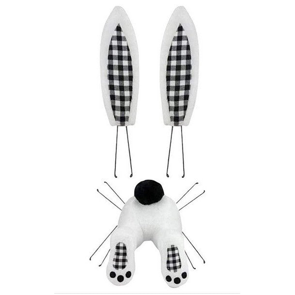 Easter Party Faceless Doll, Bunny Costume Decoration with Flower Door Prop