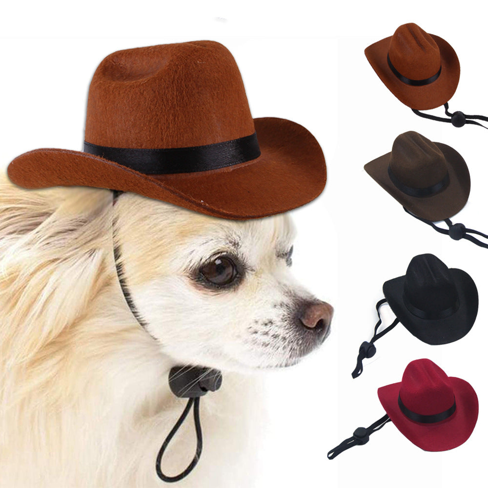 Pet Cowboy Hat, Adjustable Funny Headgear for Dogs & Cats | Outdoor Cosplay & Photo Props