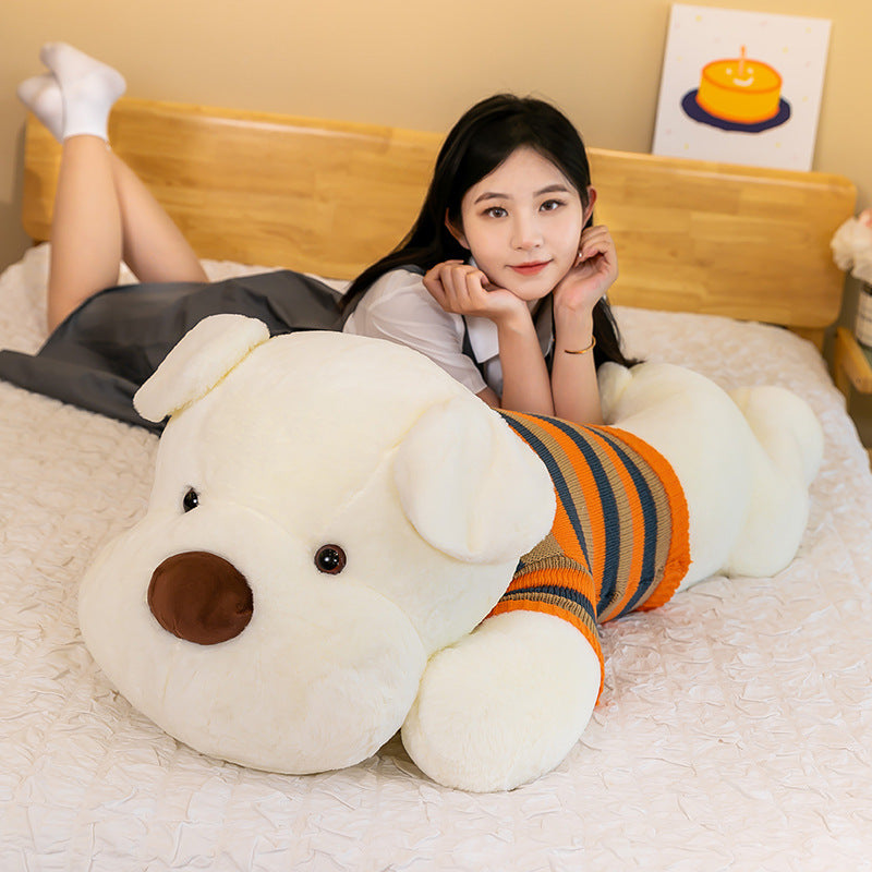 Giant Cuddles: Sweater Sitting/Lying Dog Plush Doll ($\mathbf{70}$–$\mathbf{120\text{cm}}$ Short Plush).