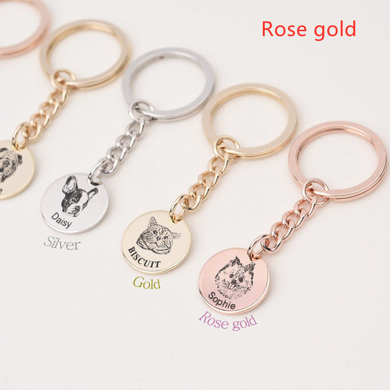 Ins Pet Cat and Dog Photo DIY Keychain