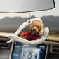 Sleeping Angel Dog Car Pendant, Acrylic Hanging Ornament for Cars, Doors & Home Display