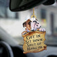 Sleeping Angel Dog Car Pendant, Acrylic Hanging Ornament for Cars, Doors & Home Decor