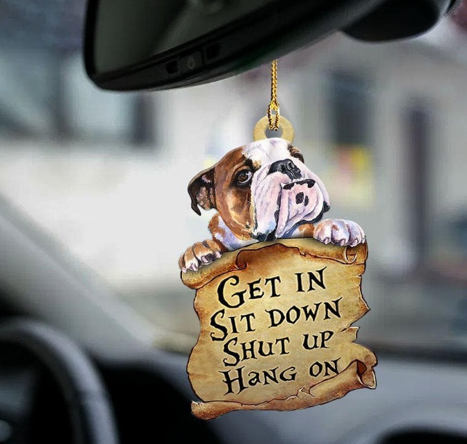 Sleeping Angel Dog Car Pendant, Acrylic Hanging Ornament for Cars, Doors & Home Decor