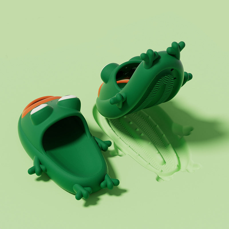 All-Day Comfort: Cute Frog EVA Soft Home, Beach, and Bathroom Slippers.