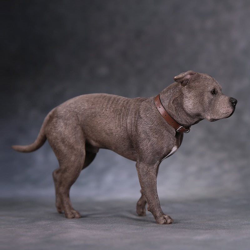 MR.Z Simulation Animal Dog Resin Ornaments, American-Style Stafford Terrier Collectible