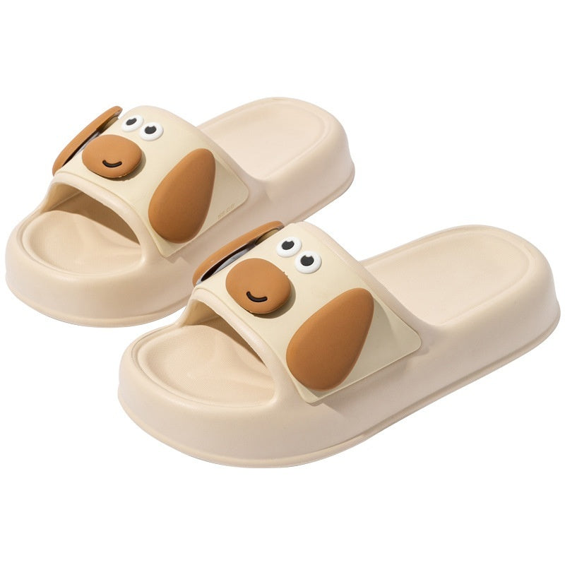 Cute Cartoon Dog Slippers, Non-slip Bathroom & Floor Summer House Shoes