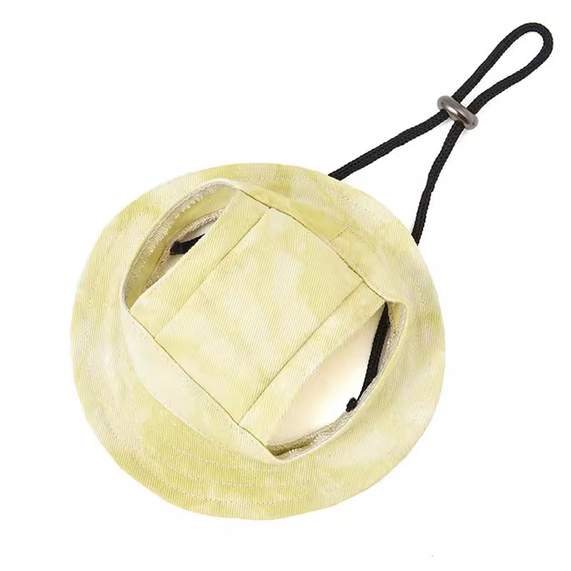 Breathable Dog Sun Hat with Ear Holes, Comfortable Outdoor Pet Cap for Summer Protection