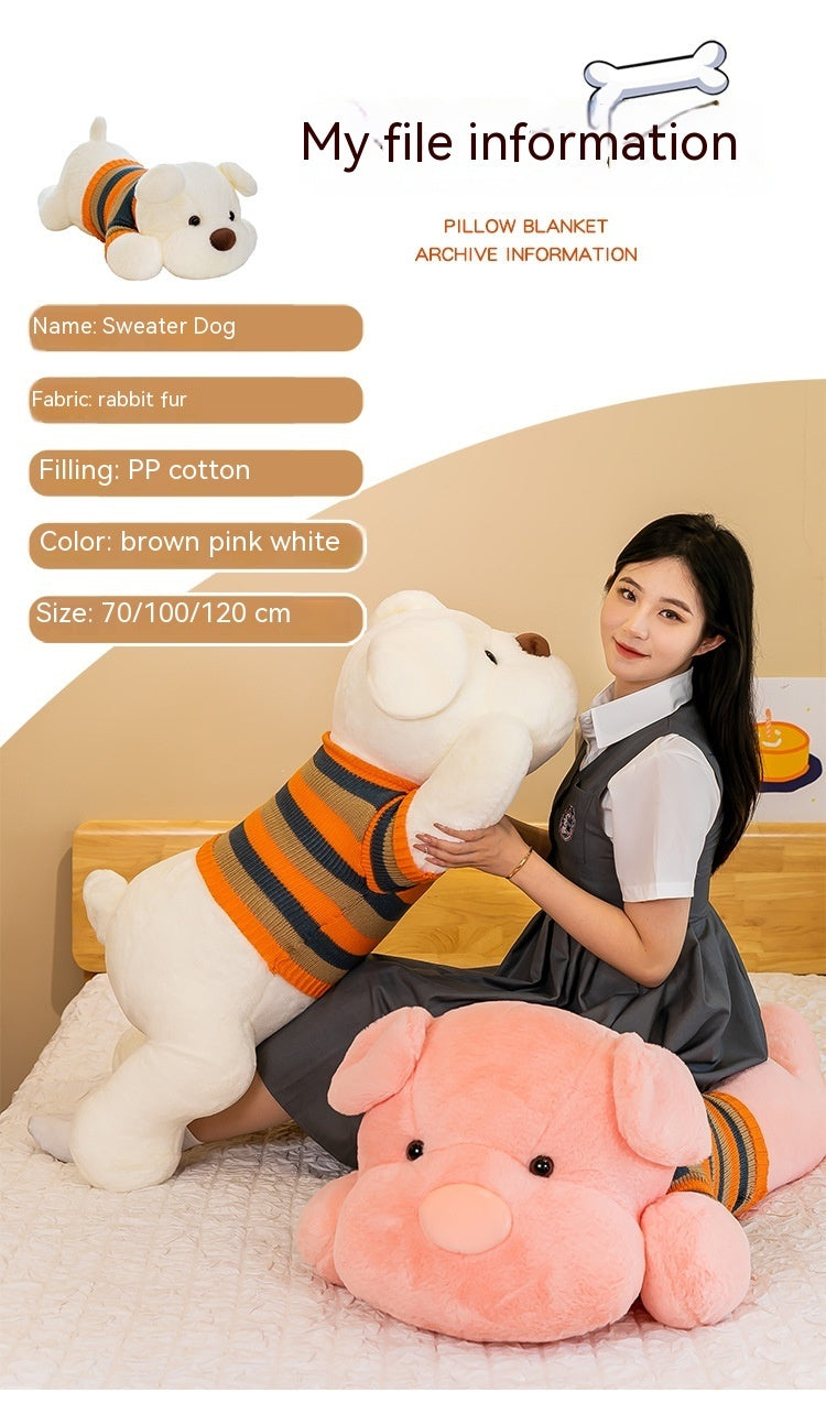 Giant Cuddles: Sweater Sitting/Lying Dog Plush Doll ($\mathbf{70}$–$\mathbf{120\text{cm}}$ Short Plush).